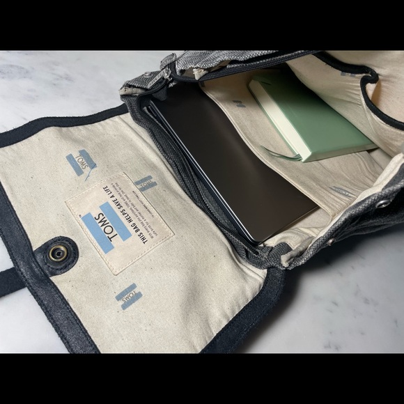 Toms backpack black leather gray canvas - Picture 4 of 6